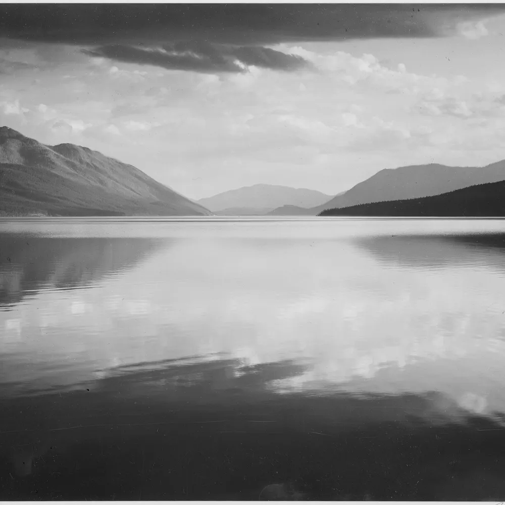 Ansel Adams, 'Evening, McDonald Lake, Glacier National Park,' Montana, 1933–1942. National Archives (NARA 519861).